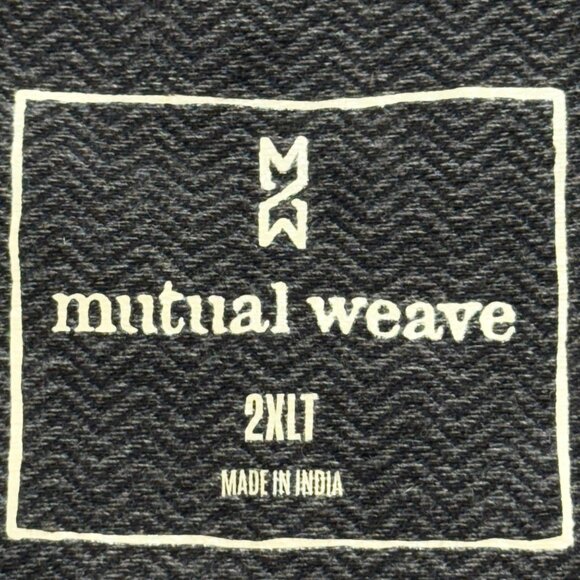 Mutual Weave Men's Collared Grey Black Herringbone Polo Big Tall Size 2XLT NWT - Picture 5 of 8